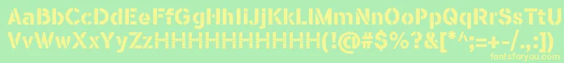 FlamanteSten Font – Yellow Fonts on Green Background