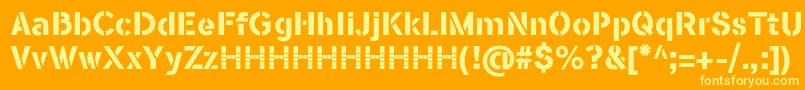 Шрифт FlamanteSten – жёлтые шрифты на оранжевом фоне