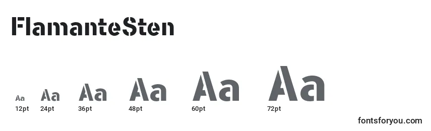 Размеры шрифта FlamanteSten