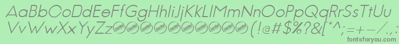 JambeticaLightItalic Font – Gray Fonts on Green Background