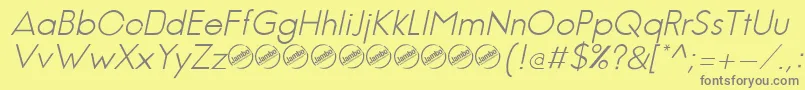 JambeticaLightItalic Font – Gray Fonts on Yellow Background