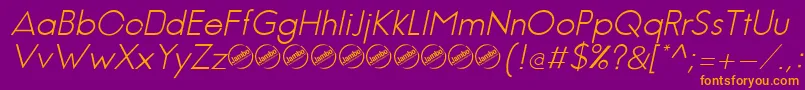 JambeticaLightItalic Font – Orange Fonts on Purple Background