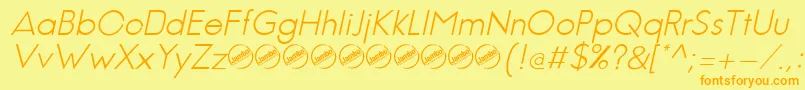 JambeticaLightItalic Font – Orange Fonts on Yellow Background