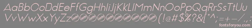 フォントJambeticaLightItalic – 灰色の背景にピンクのフォント
