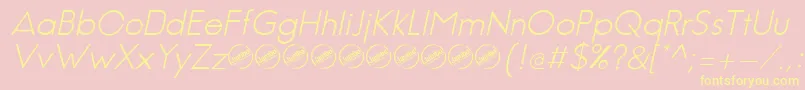 JambeticaLightItalic Font – Yellow Fonts on Pink Background