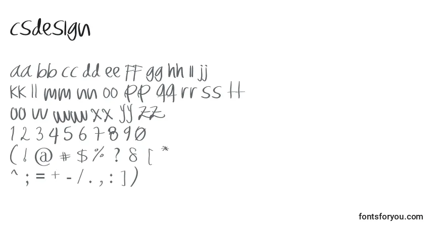 Шрифт Csdesign – алфавит, цифры, специальные символы