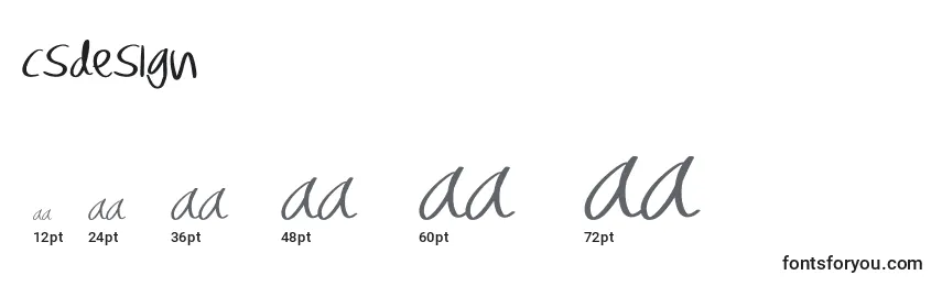 Größen der Schriftart Csdesign