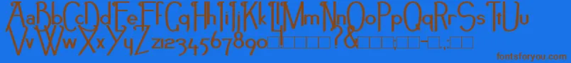 NEBB Font – Brown Fonts on Blue Background