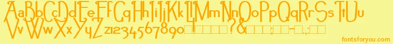 NEBB Font – Orange Fonts on Yellow Background