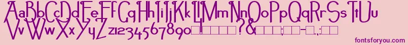 NEBB-Schriftart – Violette Schriften auf rosa Hintergrund