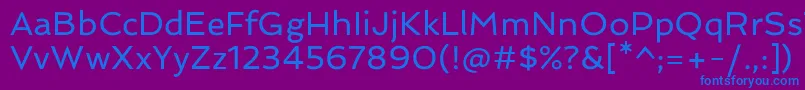 SpinnakerRegular Font – Blue Fonts on Purple Background
