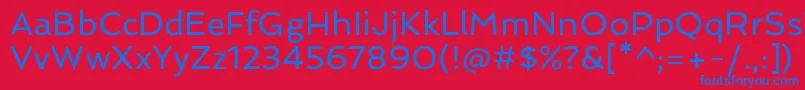 フォントSpinnakerRegular – 赤い背景に青い文字