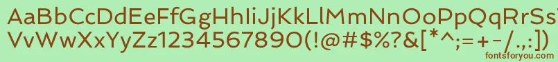 SpinnakerRegular-fontti – ruskeat fontit vihreällä taustalla