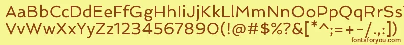 SpinnakerRegular Font – Brown Fonts on Yellow Background