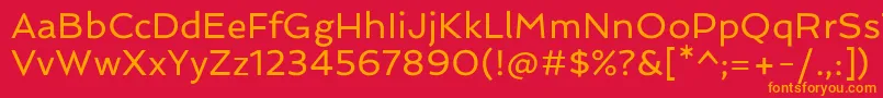フォントSpinnakerRegular – 赤い背景にオレンジの文字