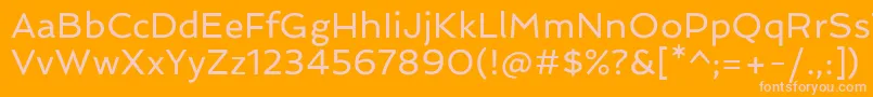 SpinnakerRegular-fontti – vaaleanpunaiset fontit oranssilla taustalla