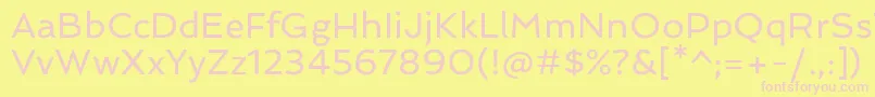 フォントSpinnakerRegular – ピンクのフォント、黄色の背景