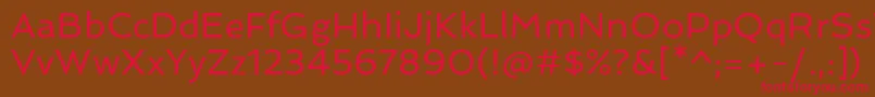 フォントSpinnakerRegular – 赤い文字が茶色の背景にあります。