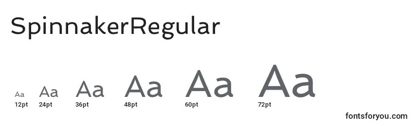 Размеры шрифта SpinnakerRegular