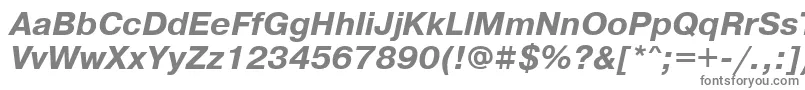 PragmaticakoicttBolditalic-fontti – harmaat kirjasimet valkoisella taustalla