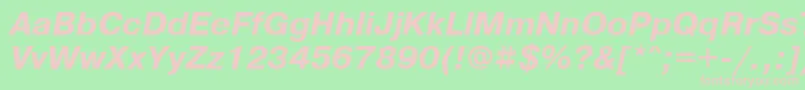 PragmaticakoicttBolditalic Font – Pink Fonts on Green Background