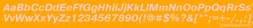 Шрифт PragmaticakoicttBolditalic – розовые шрифты на оранжевом фоне