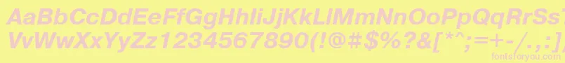 PragmaticakoicttBolditalic Font – Pink Fonts on Yellow Background