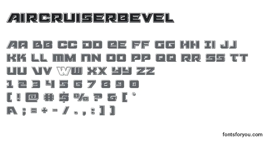Czcionka Aircruiserbevel – alfabet, cyfry, specjalne znaki