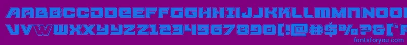 フォントAircruiserbevel – 紫色の背景に青い文字