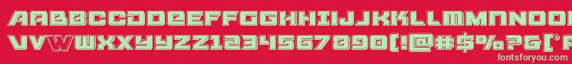 フォントAircruiserbevel – 赤い背景に緑の文字