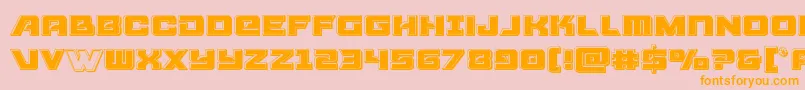 Aircruiserbevel-Schriftart – Orangefarbene Schriften auf rosa Hintergrund