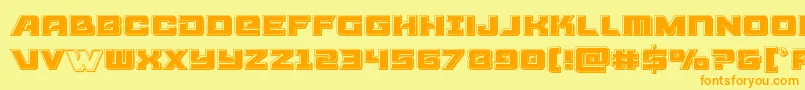 Aircruiserbevel-Schriftart – Orangefarbene Schriften auf gelbem Hintergrund