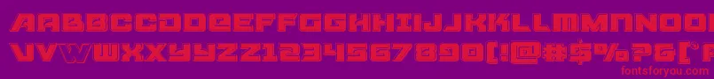 Aircruiserbevel-Schriftart – Rote Schriften auf violettem Hintergrund