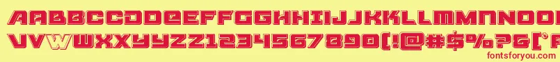 Aircruiserbevel Font – Red Fonts on Yellow Background