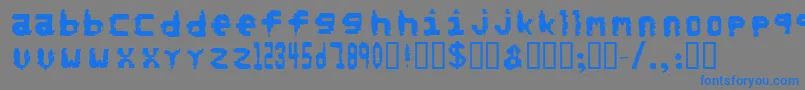 フォントNorefunds – 灰色の背景に青い文字