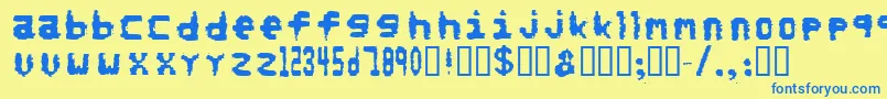Шрифт Norefunds – синие шрифты на жёлтом фоне