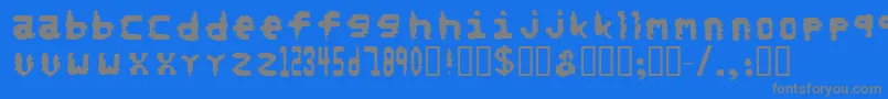 フォントNorefunds – 青い背景に灰色の文字