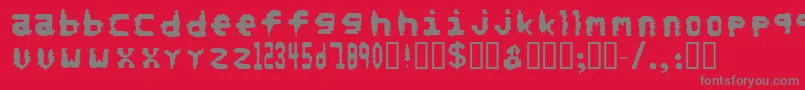 フォントNorefunds – 赤い背景に灰色の文字