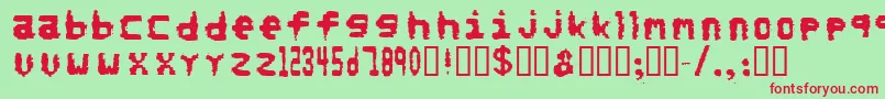 Norefunds Font – Red Fonts on Green Background