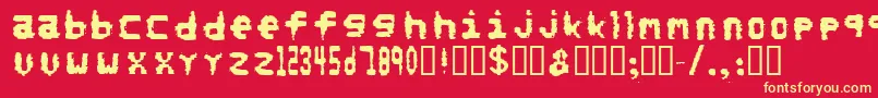 Norefunds Font – Yellow Fonts on Red Background