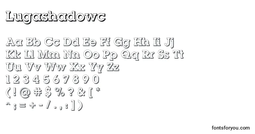 Schriftart Lugashadowc – Alphabet, Zahlen, spezielle Symbole