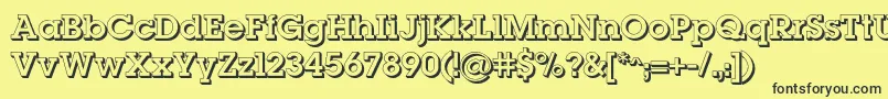 Lugashadowc Font – Black Fonts on Yellow Background