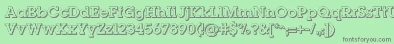 Lugashadowc Font – Gray Fonts on Green Background