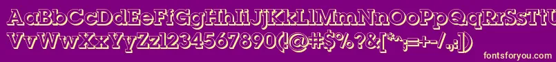 Lugashadowc Font – Yellow Fonts on Purple Background