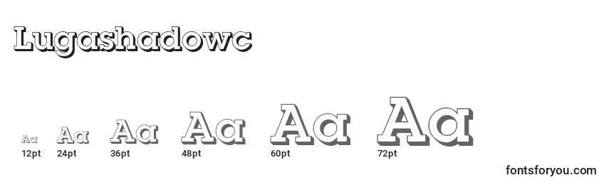 Размеры шрифта Lugashadowc