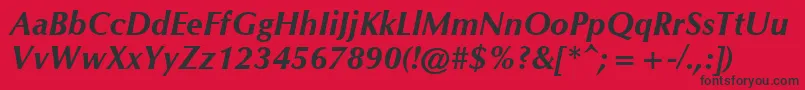 CgOmegaРџРѕР»СѓР¶РёСЂРЅС‹Р№РљСѓСЂСЃРёРІ Font – Black Fonts on Red Background