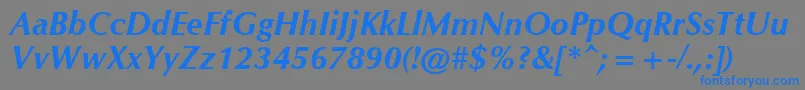 CgOmegaРџРѕР»СѓР¶РёСЂРЅС‹Р№РљСѓСЂСЃРёРІ Font – Blue Fonts on Gray Background