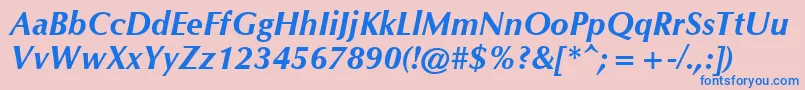 CgOmegaРџРѕР»СѓР¶РёСЂРЅС‹Р№РљСѓСЂСЃРёРІ Font – Blue Fonts on Pink Background