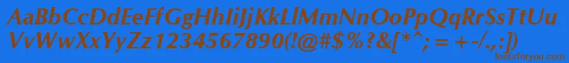 CgOmegaРџРѕР»СѓР¶РёСЂРЅС‹Р№РљСѓСЂСЃРёРІ Font – Brown Fonts on Blue Background