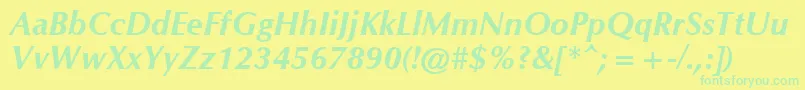 CgOmegaРџРѕР»СѓР¶РёСЂРЅС‹Р№РљСѓСЂСЃРёРІ Font – Green Fonts on Yellow Background